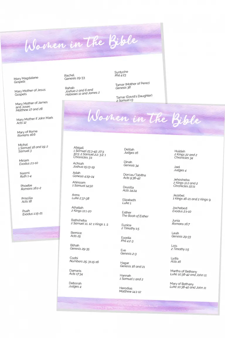 64 Names Of Women In The Bible My Printable Faith