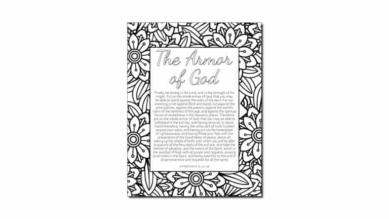 Printable Armor of God Coloring Page