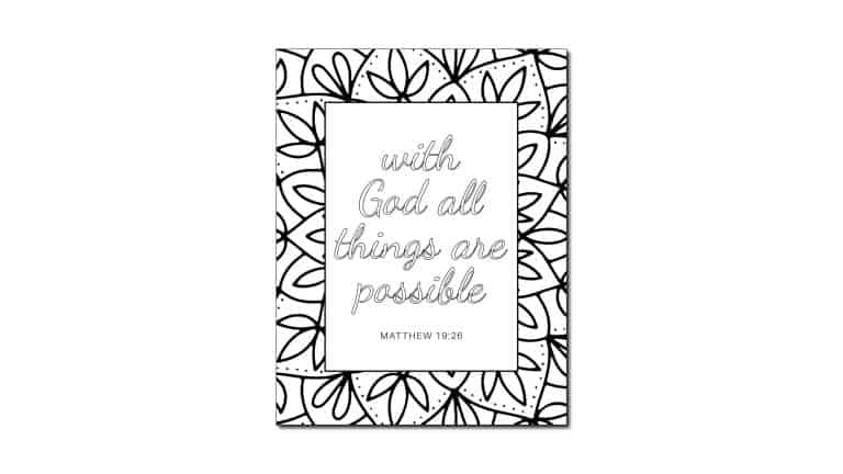 All things are possible (Printable Coloring Page)