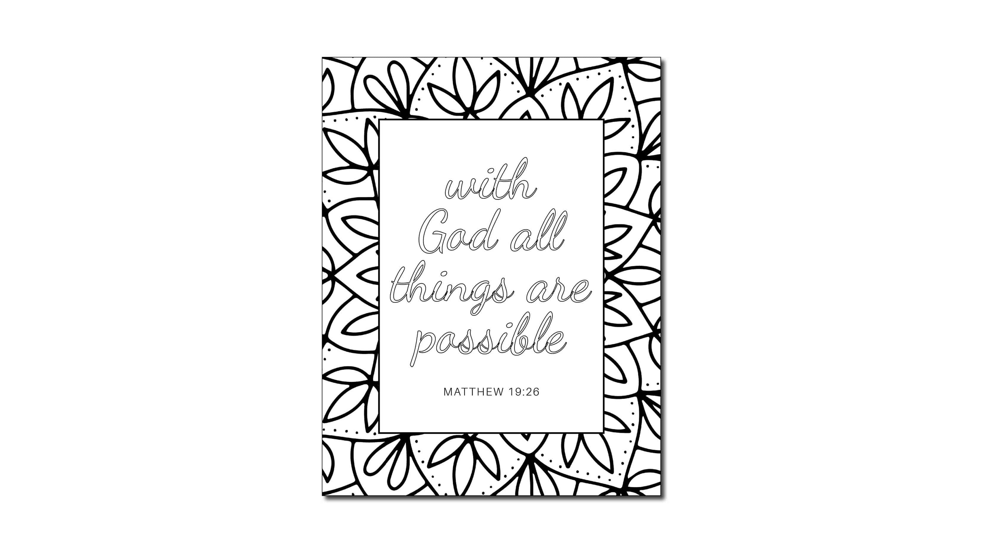 All things are possible (Printable Coloring Page)