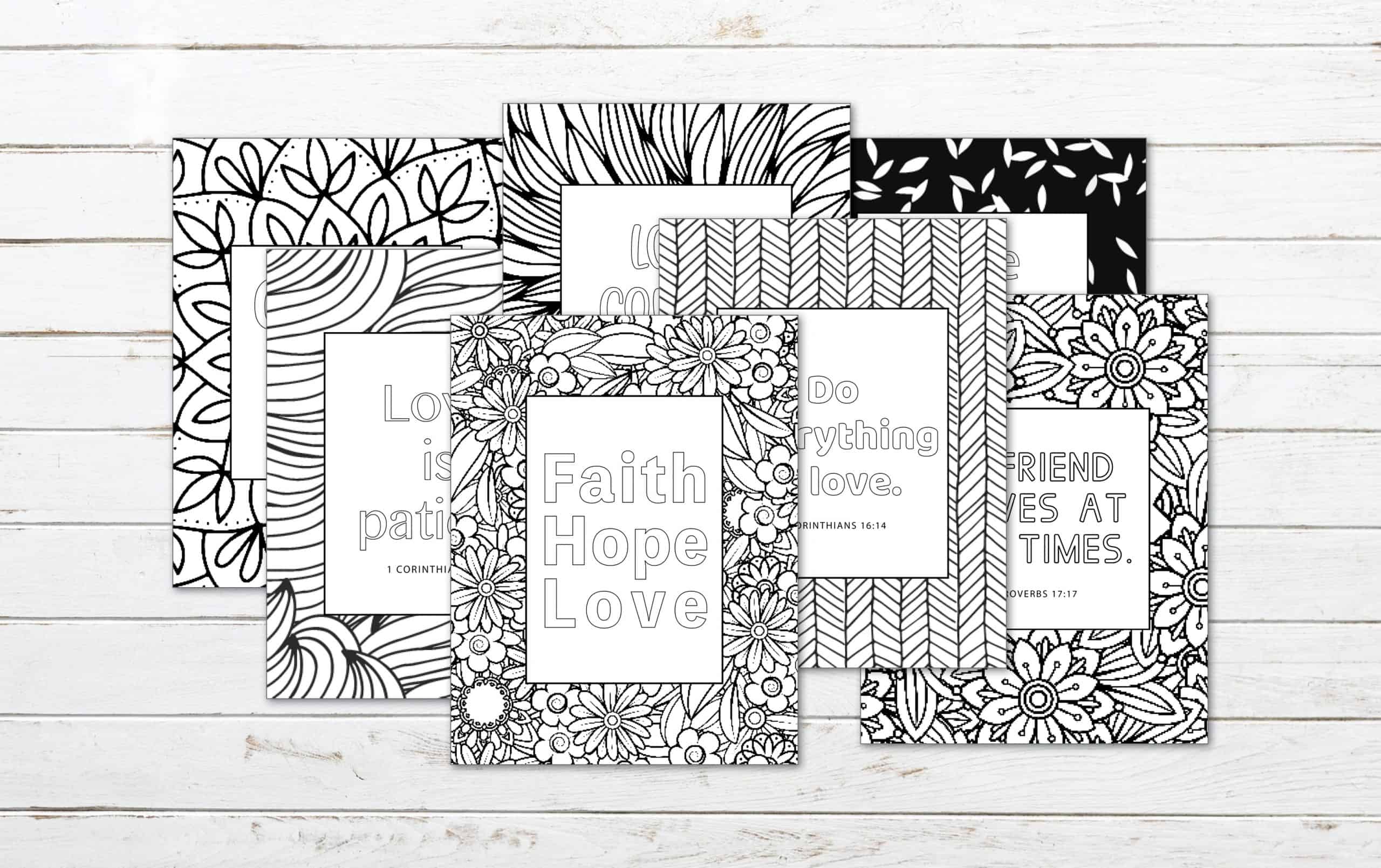 7 Printable Bible Verse Coloring Pages on Love