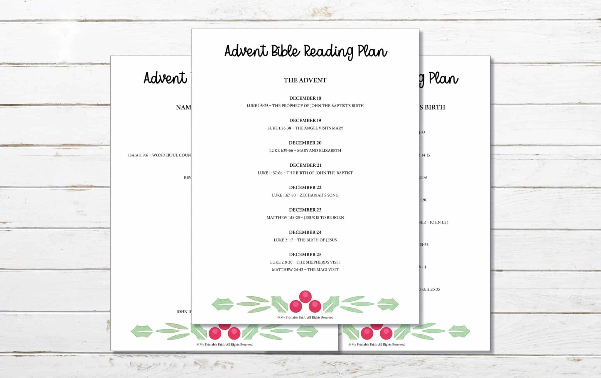 Advent Bible Reading Plan With Printable My Printable Faith