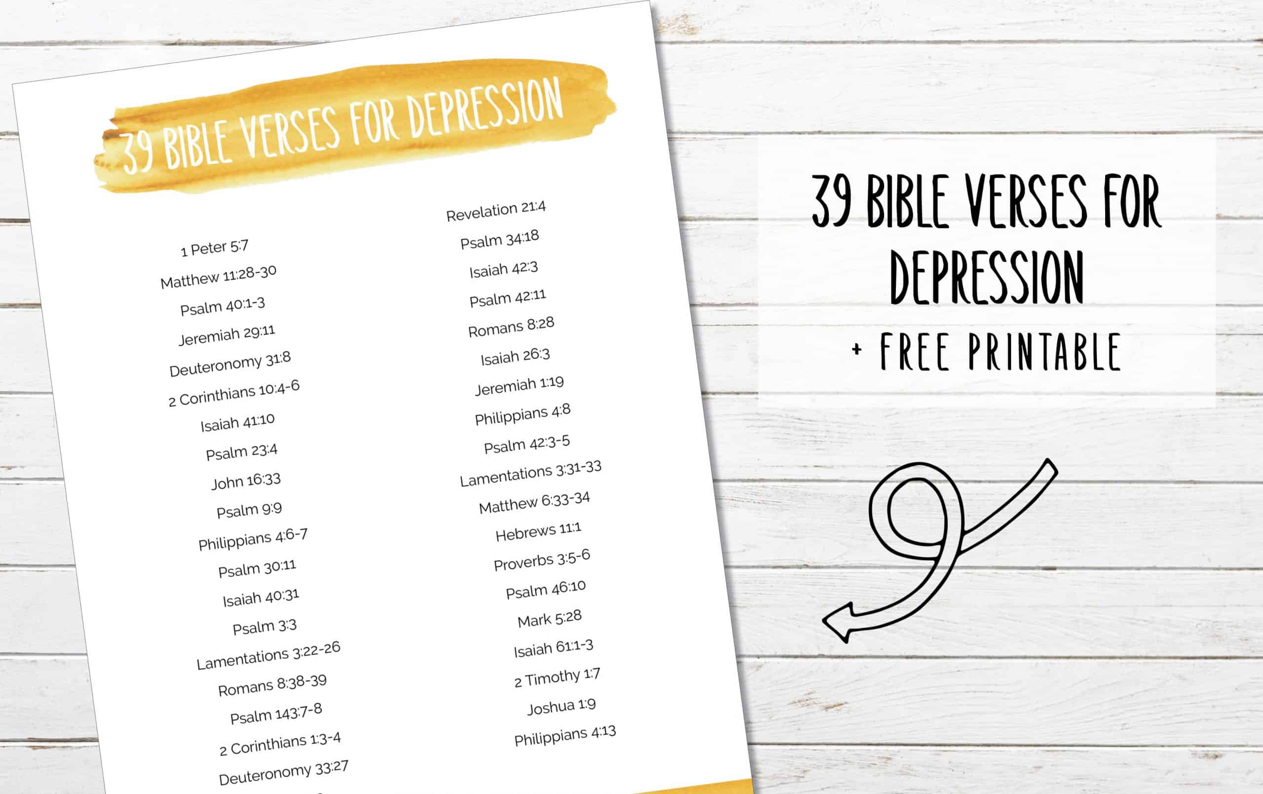 39 Bible Verses on Depression Bible Verse Scripture