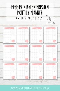 FREE Christian Printable Monthly Calendar (Vertical) - My Printable Faith