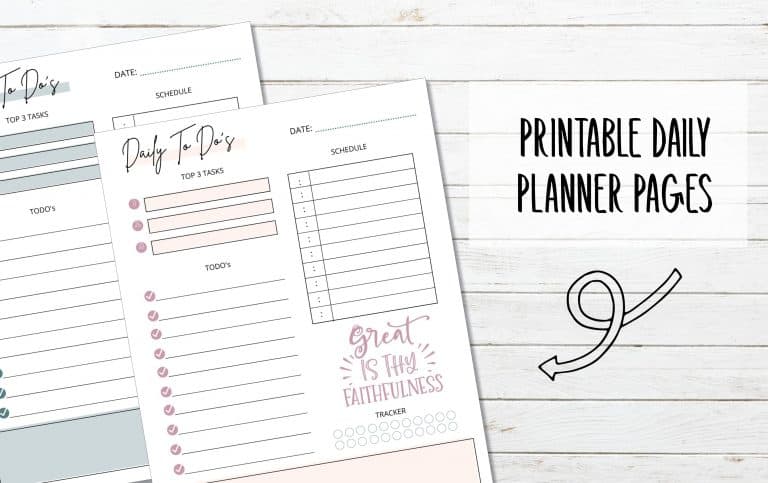 Printable Daily Planner Pages with Scriptures
