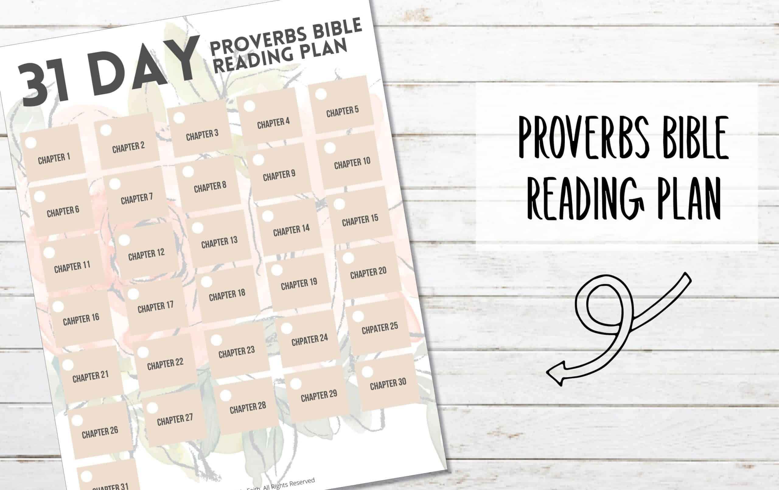 Printable 31 Day Proverbs Bible Reading Plan