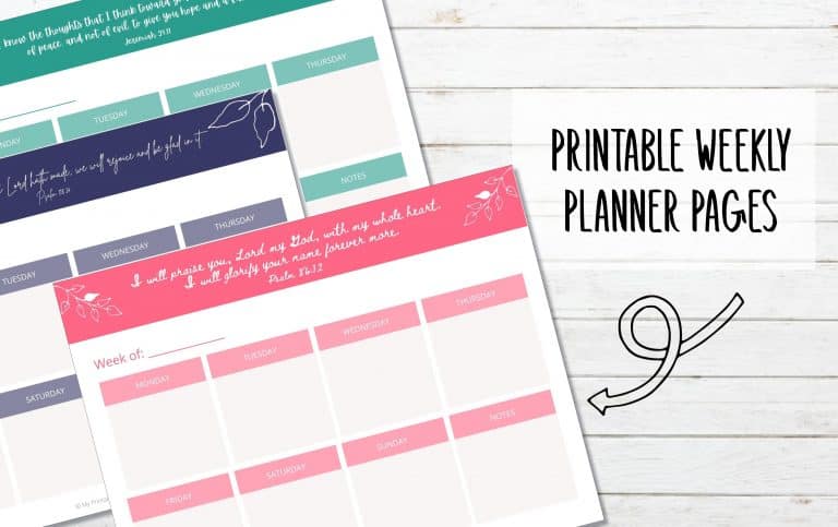 Printable Weekly Planner with Bible Verse