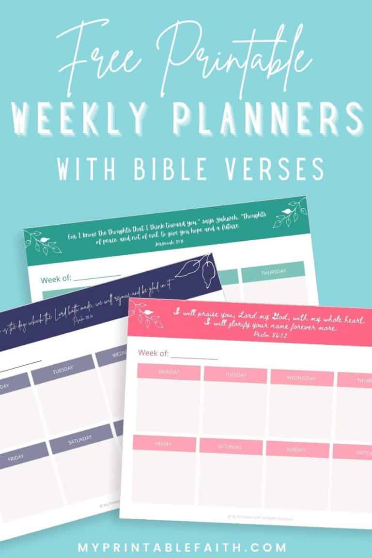 Printable Weekly Planner with Bible Verse My Printable Faith