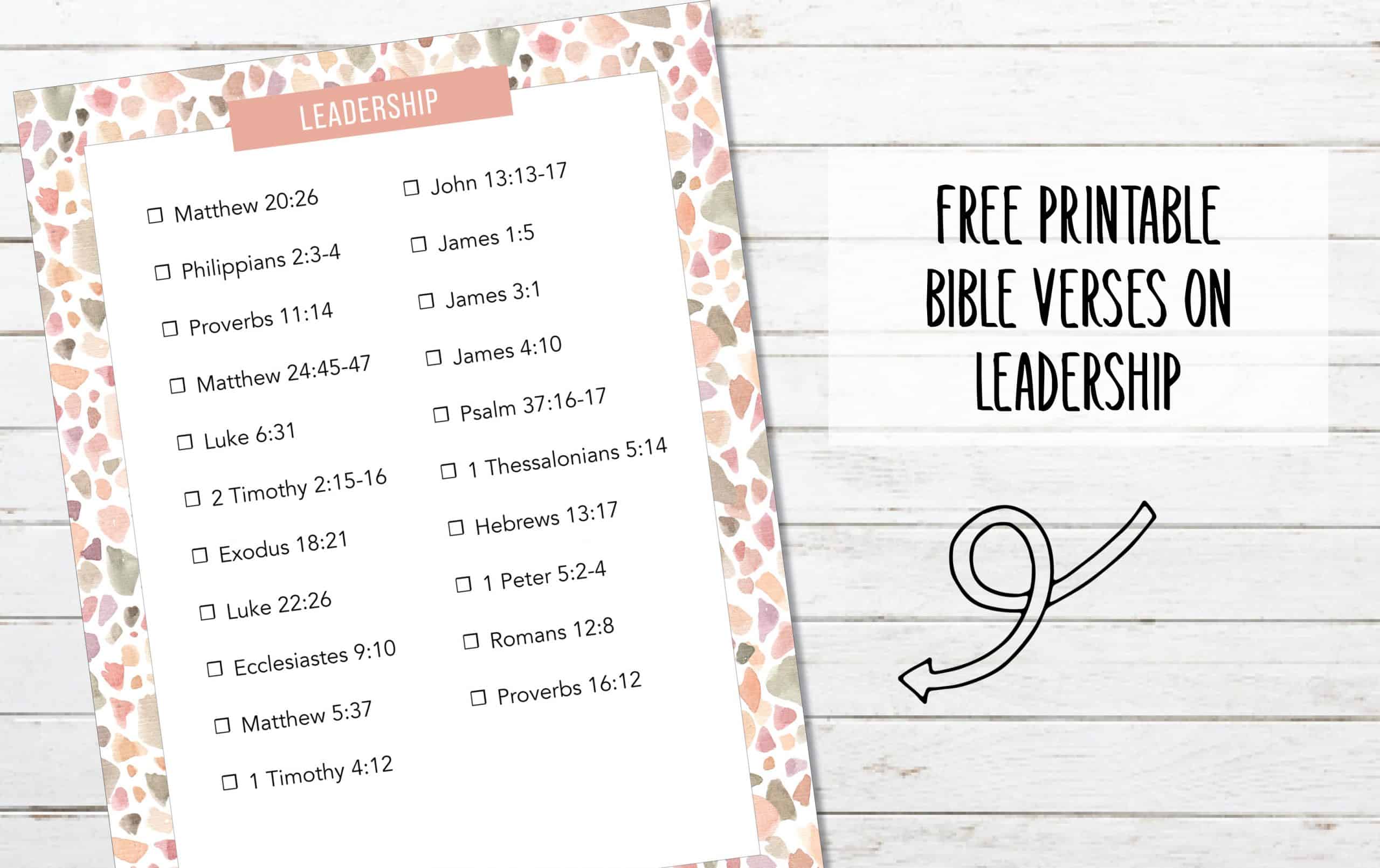Bible Verses on Leadership Printable