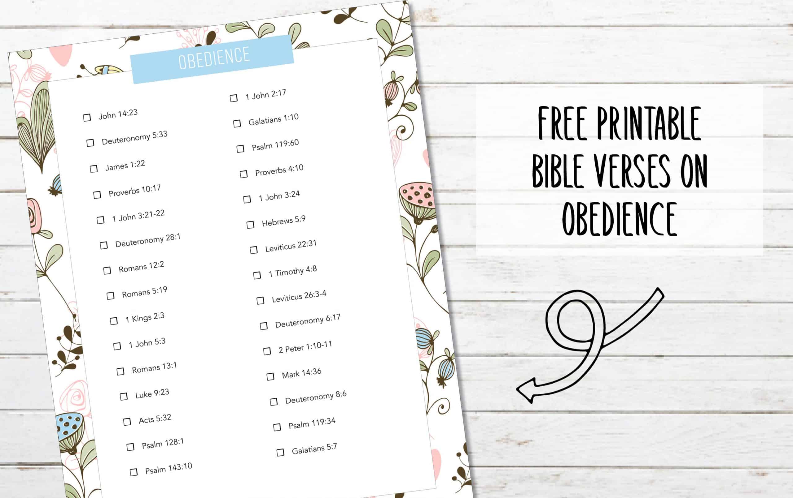 Bible Verses on Obedience Printable