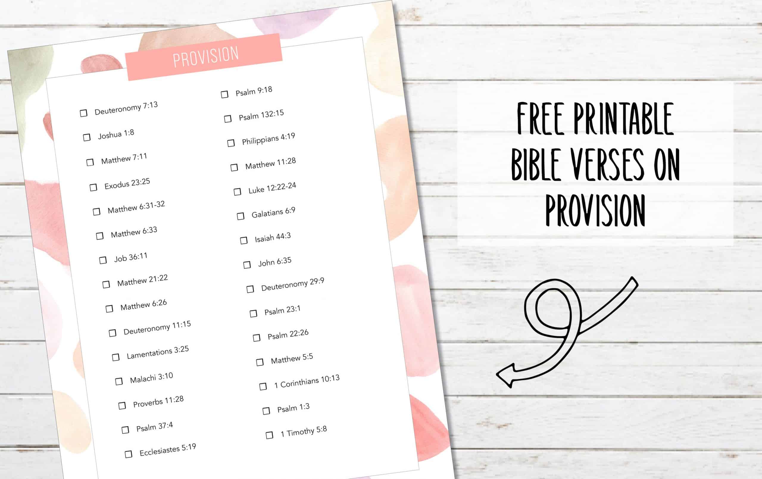 Bible Verses on Provision Printable
