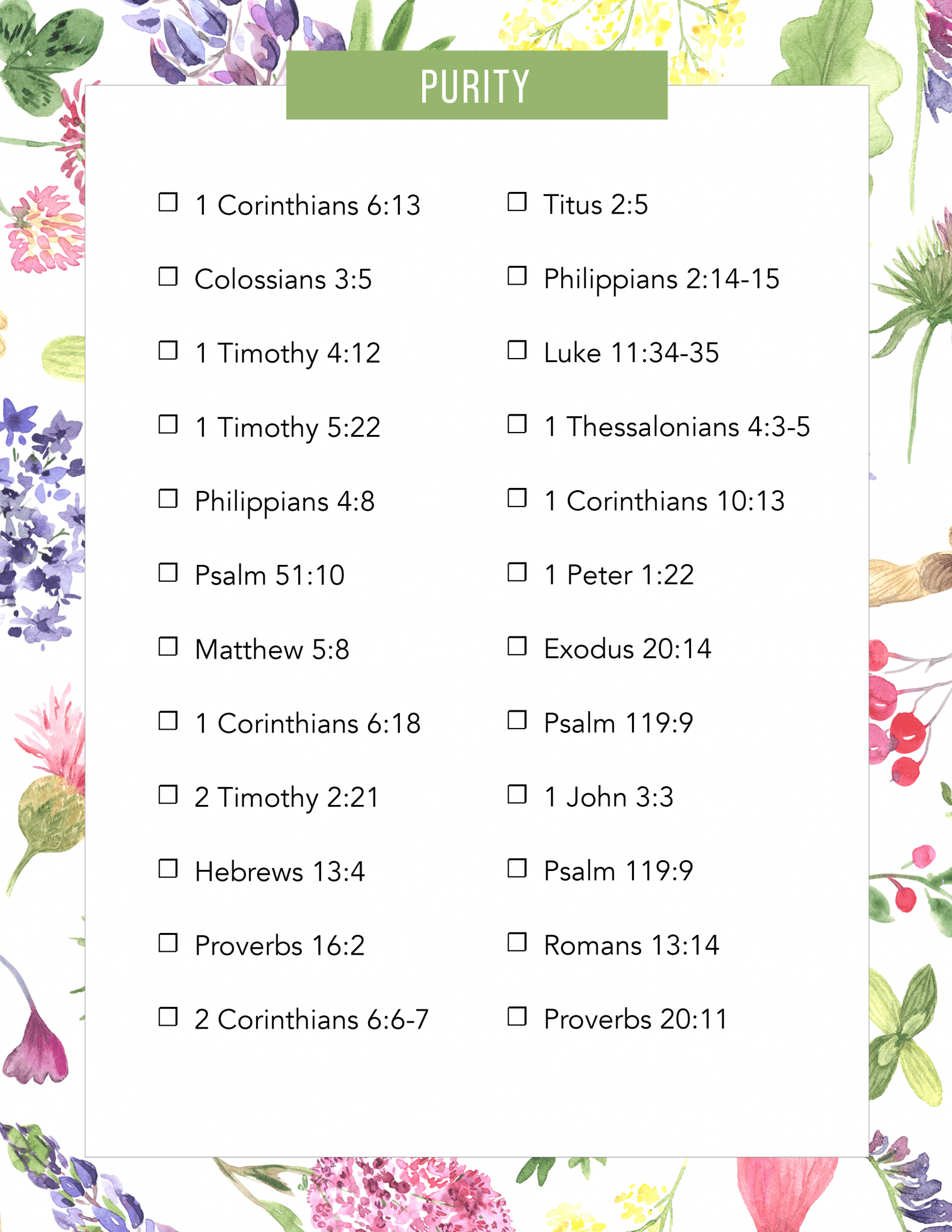 24 Bible Verses on Purity My Printable Faith
