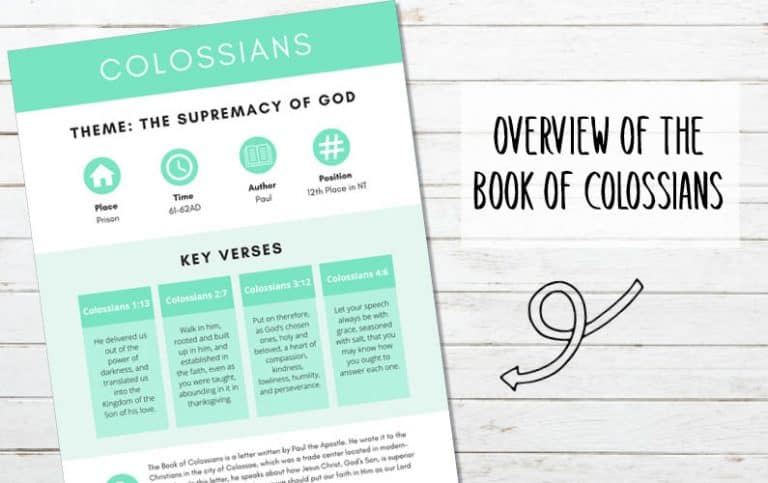 Overview of the Book of Colossians {Plus FREE Printable Chart}