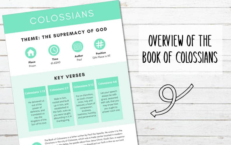 main image of printable overview of book of Colossians