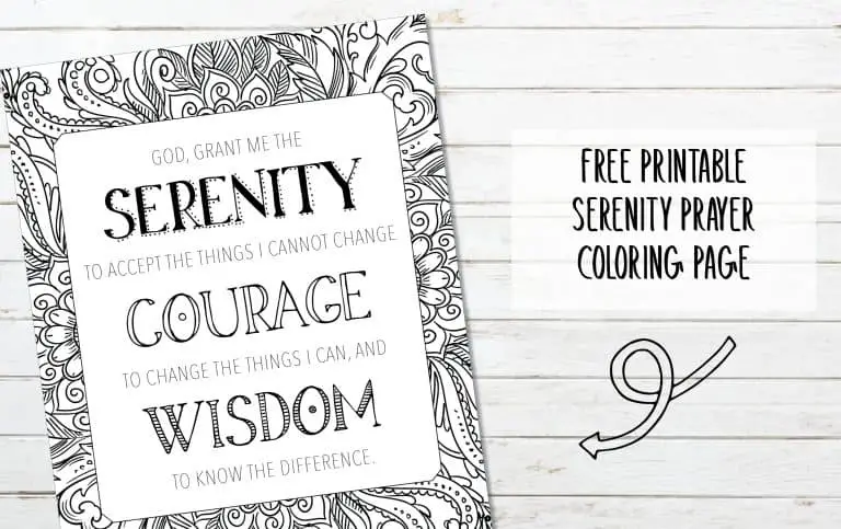 Serenity Prayer Coloring Page Printable