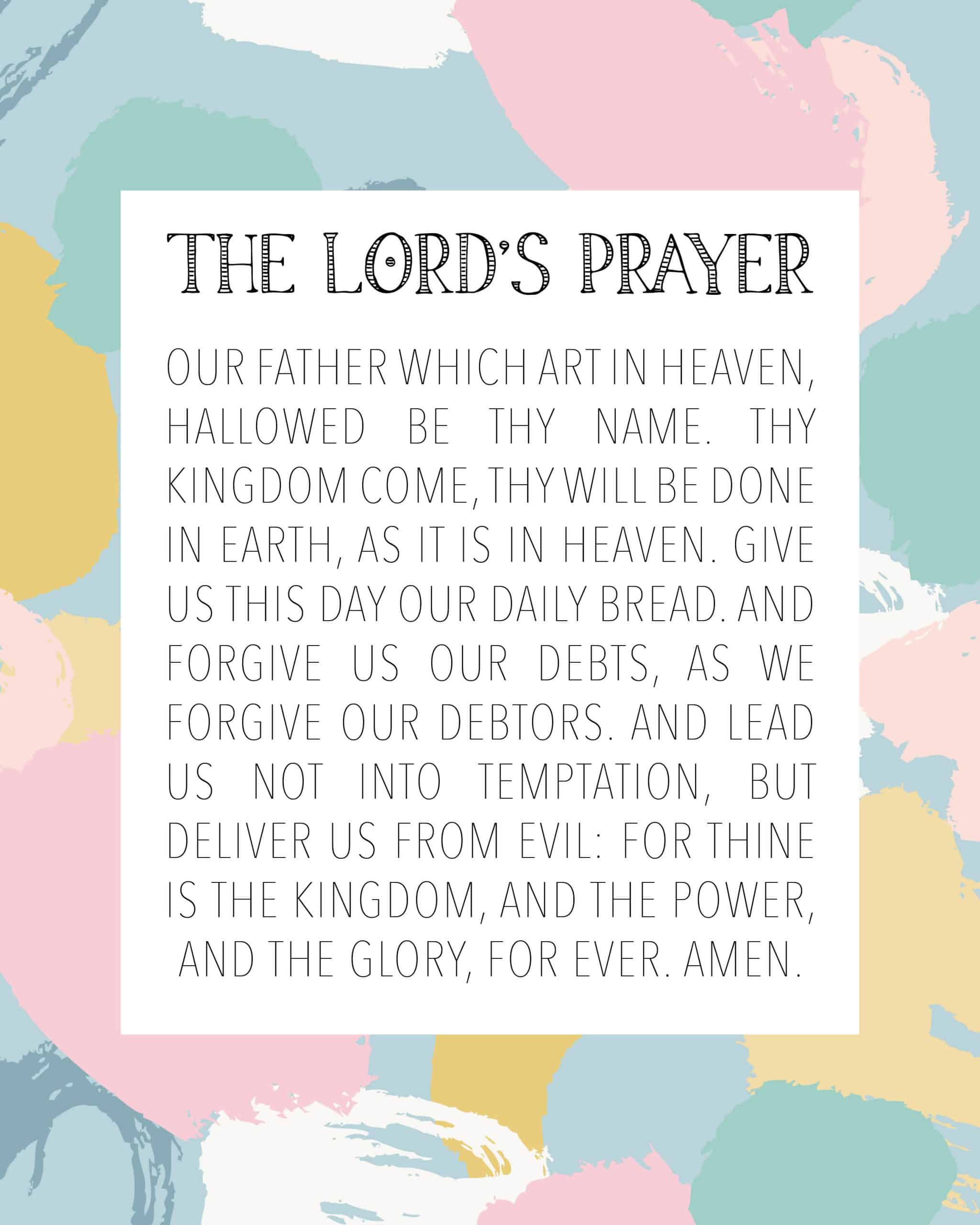 FREE Printable The Lord's Prayer Scripture - My Printable Faith