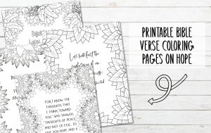 main image of coloring pages with bible verses and text on the side saying printable bible verse coloring pages on hope