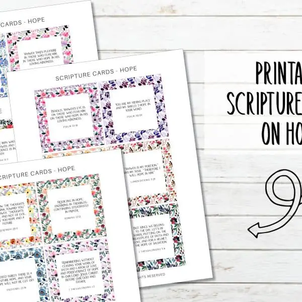 30 Printable Scripture Cards on Hope