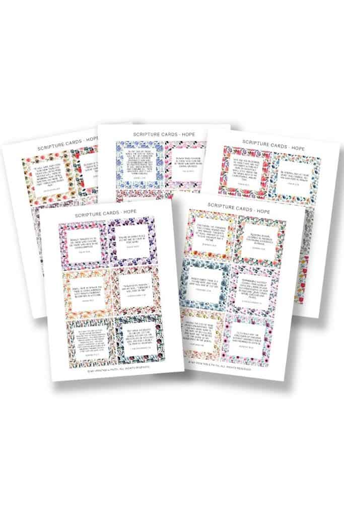 image of scripture cards on hope