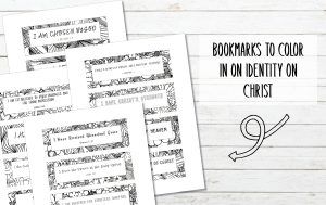 main image of picture of bookmarks with text printable bookmarks on identity in christ