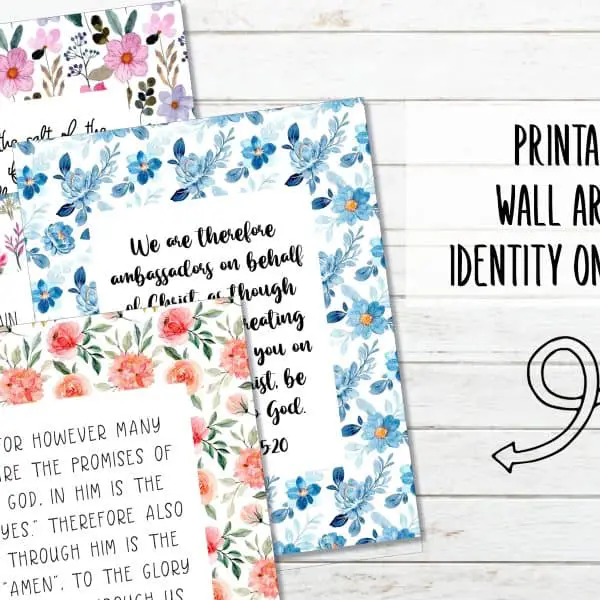 FREE Printable Wall Art on your Identity in Christ