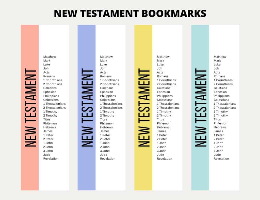 Printable New Testament Bookmarks