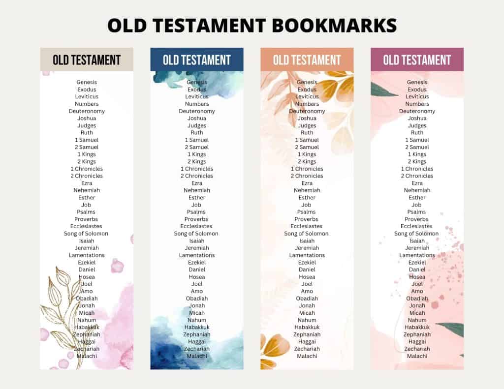 Printable Old Testament Bookmarks
