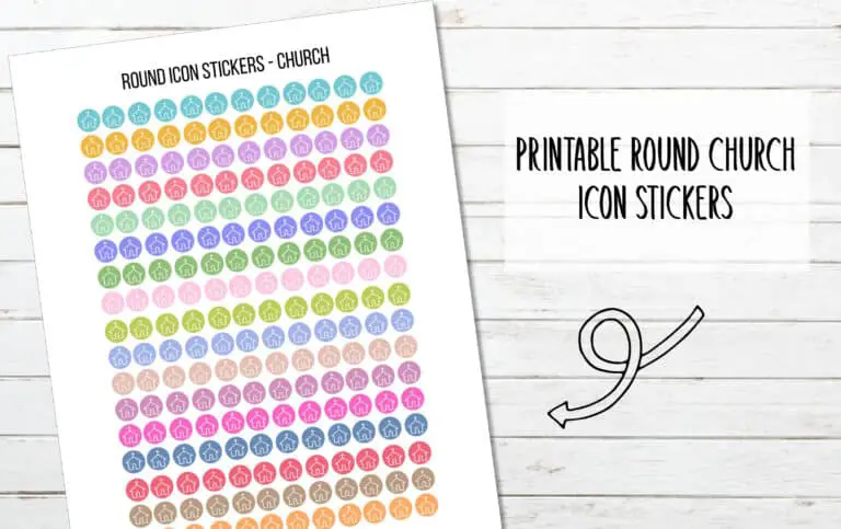 FREE Printable Round Icon Church Planner Stickers