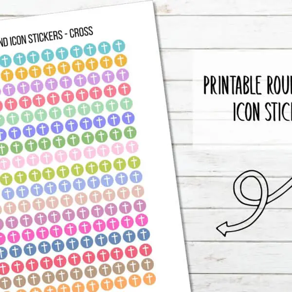 FREE Printable Cross Icon Planner Stickers