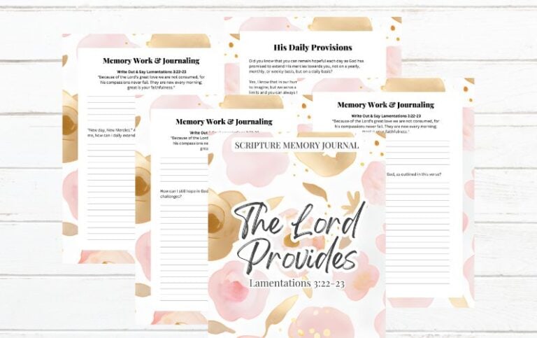 FREE Printable ‘The Lord Provides’ Scripture Memory Journal