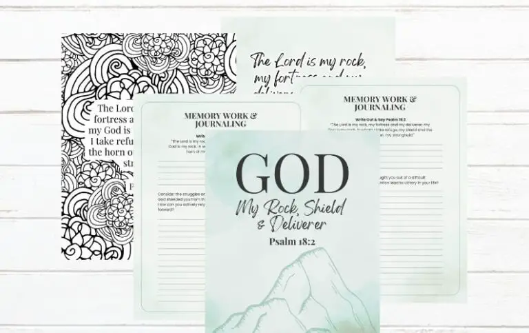 God My Rock, Shield & Deliverer: Psalm 18:2 Scripture Memory Journal