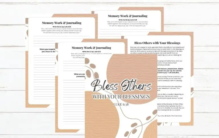 Bless Others with Your Blessings Luke 6:38 Scripture Journal