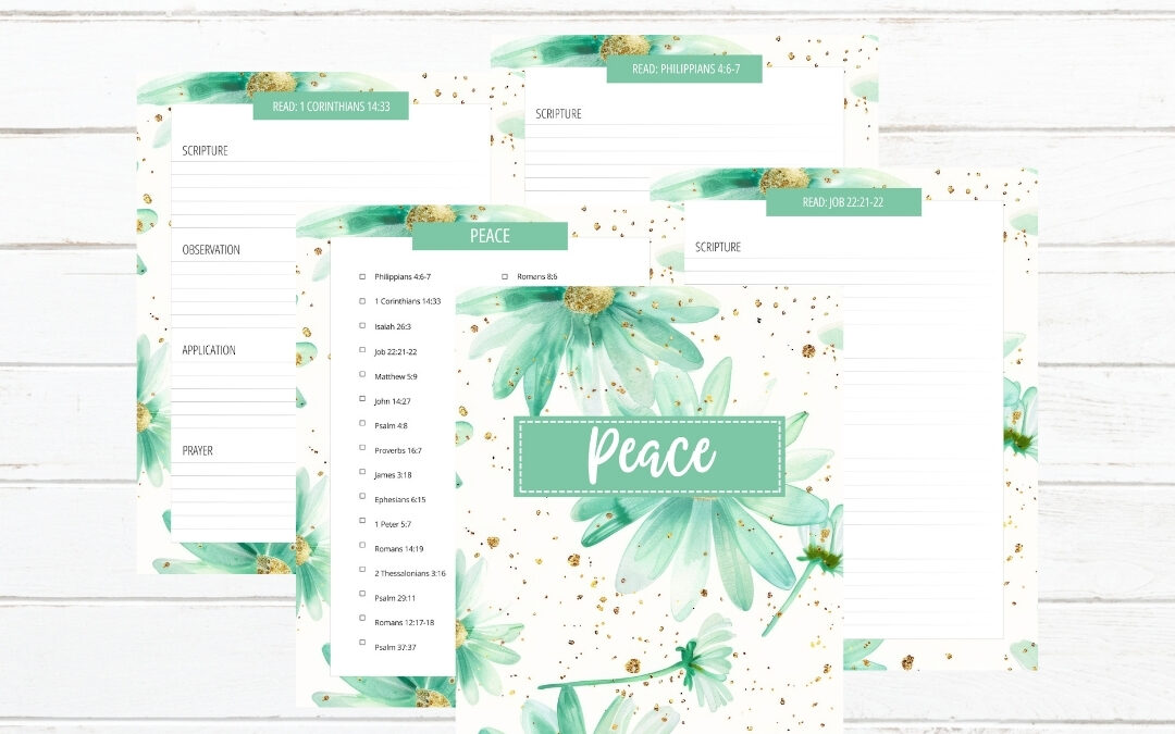 Free Printable SOAP Scripture Journal on Peace