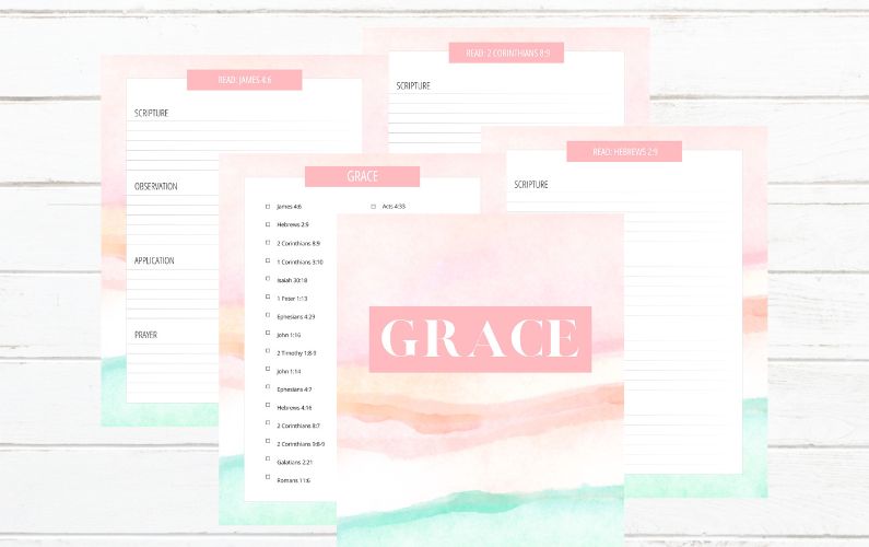 SOAP Bible Study on Grace (Free Printable)