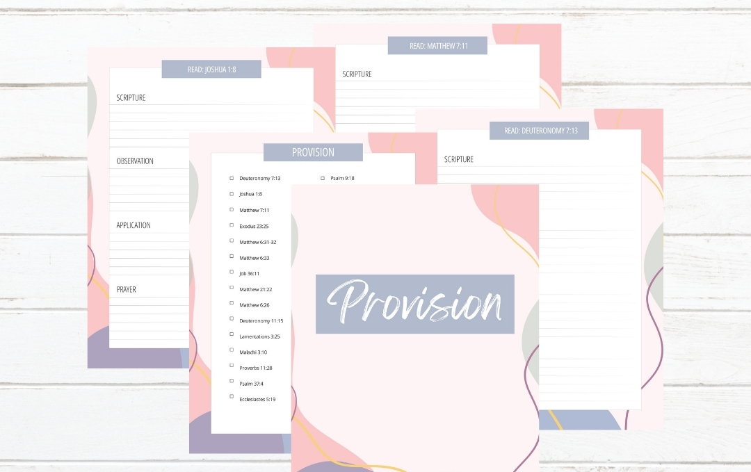 Free Printable SOAP Scripture Journal on God’s Provision