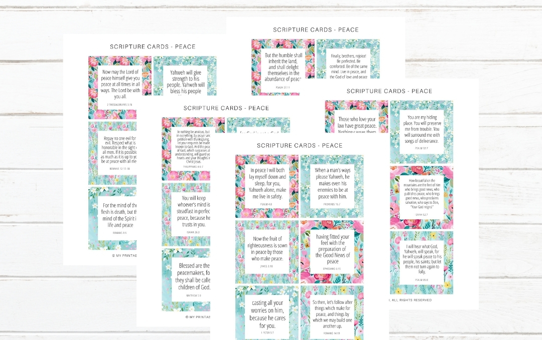 Free Printable Scripture Cards on Peace