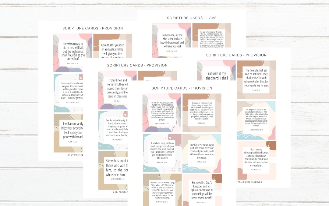 Free Printable Scripture Cards on Provision